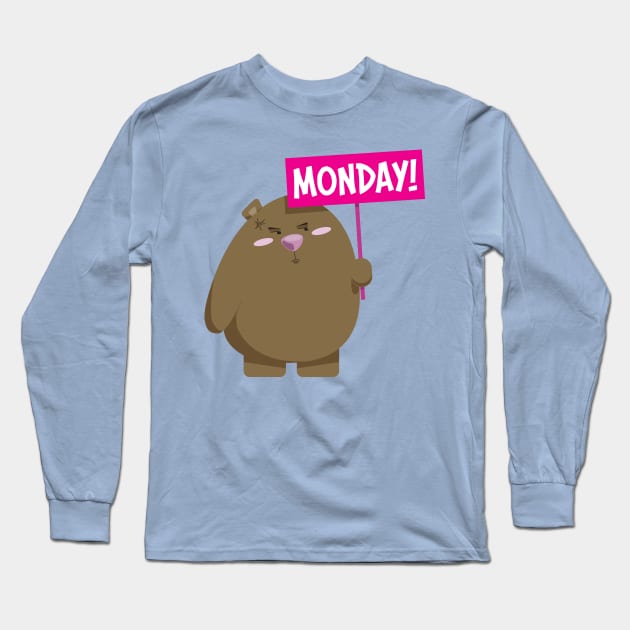 Bears hate monday Long Sleeve T-Shirt by Sercho